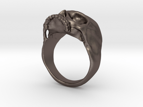 The Original Jawless Skull Ring in Polished Bronzed Silver Steel