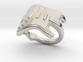 Electric Guitar Ring 27 - Italian Size 27 in Rhodium Plated Brass
