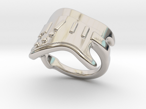 Electric Guitar Ring 28 - Italian Size 28 in Rhodium Plated Brass