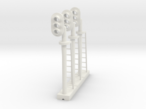 Block Signal 3 Light LH (Qty 3) - HO 87:1 Scale in White Natural Versatile Plastic