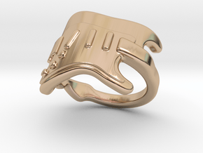 Electric Guitar Ring 30 - Italian Size 30 in 14k Rose Gold Plated Brass