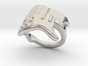 Electric Guitar Ring 31 - Italian Size 31 in Rhodium Plated Brass