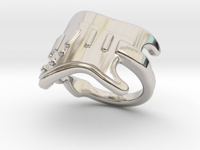 Electric Guitar Ring 32 - Italian Size 32 in Rhodium Plated Brass