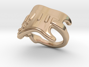 Electric Guitar Ring 33 - Italian Size 33 in 14k Rose Gold Plated Brass