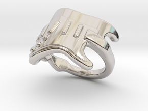 Electric Guitar Ring 33 - Italian Size 33 in Rhodium Plated Brass