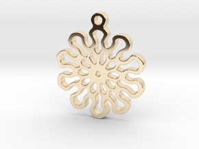Lotus 10 Mandala Pendant in 14k Gold Plated Brass