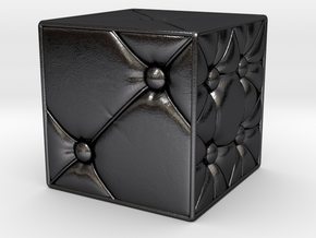 Furniture Dice D6 in Polished and Bronzed Black Steel