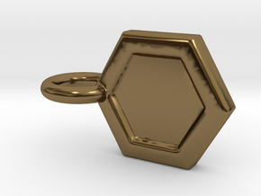 Honeycomb Charm in Polished Bronze