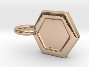 Honeycomb Charm in 14k Rose Gold
