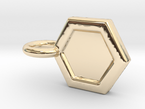 Honeycomb Charm in 14k Gold Plated Brass