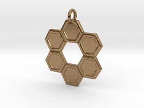 Honeycomb Ring Pendant in Natural Brass