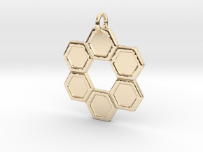 Honeycomb Ring Pendant in 14K Yellow Gold