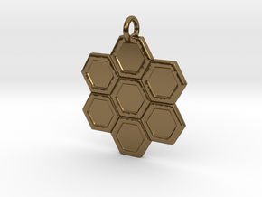 Honeycomb Pendant in Polished Bronze