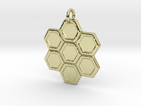 Honeycomb Pendant in 18k Gold Plated Brass