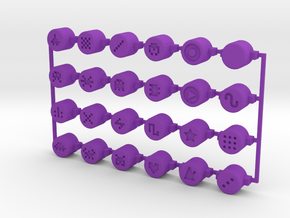 PO-20 button set in Purple Processed Versatile Plastic