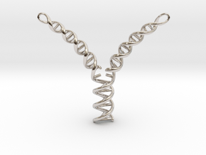Replicating DNA Pendant in Rhodium Plated Brass