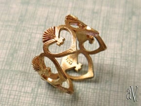 Heart Flame Ring in Natural Brass: 8 / 56.75