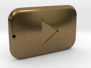 Youtube Button Keychain in Natural Bronze