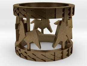 Carousel Band with Origami Horses in Natural Bronze: 8 / 56.75
