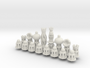 Galaxy Chess Pieces Set White in White Natural Versatile Plastic