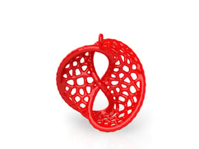 Infinity Pendant (Earrings) in Red Processed Versatile Plastic