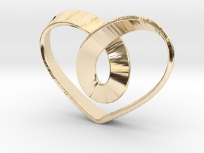 Heart Mobius Strip in 14K Yellow Gold