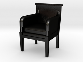Period Armchair in Matte Black Steel