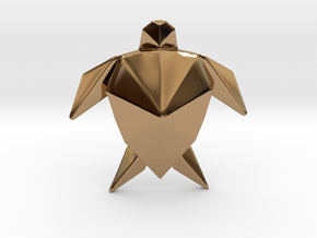 Origami Turtle  in Polished Brass