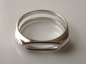 Nested Rings: Middle Ring (Size 10) in Rhodium Plated Brass