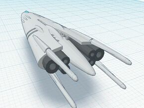 100mm Display Series ~ Slipstream-XB Dreadnought in White Natural Versatile Plastic