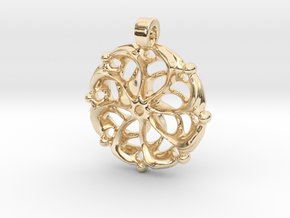 Vortex Mandala Pendant in 14k Gold Plated Brass