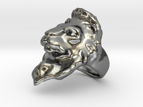 Lion Ring Size 7 in Polished Silver