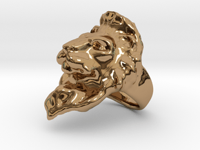 Lion Ring Size 7 in Polished Brass