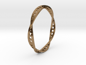 Twisted Hex Ring (Size 7) in Natural Brass