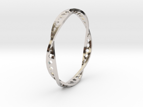 Twisted Hex Ring (Size 7) in Platinum