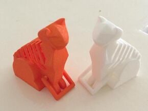 Cat Key Ring in Orange Processed Versatile Plastic