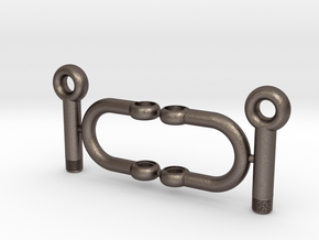 Jewelry-Shackles-M5 in Polished Bronzed Silver Steel
