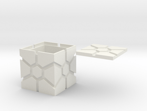 Hex-faced Iconic Box in White Natural Versatile Plastic