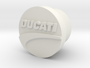 Ducatti Frame Plug With Logo in White Natural Versatile Plastic