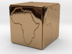 Paperweight Africa in Polished Brass