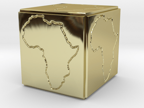 Paperweight Africa in 18k Gold Plated Brass