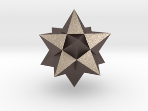 Small stellated dodecahedron in Polished Bronzed Silver Steel