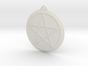 Keychain pentacle in White Natural Versatile Plastic