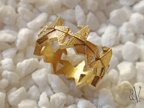 Carousel Origami Horses Ring in Natural Brass: 8 / 56.75