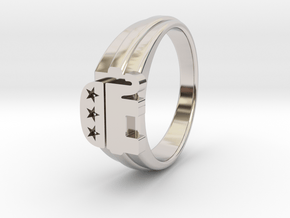 Ø0.699 inch/Ø17.45 mm Republican Ring in Rhodium Plated Brass