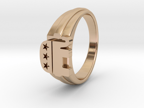 Ø0.699 inch/Ø17.45 mm Republican Ring in 14k Rose Gold Plated Brass