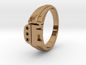 Ø0.699 inch/Ø17.45 mm Republican Ring in Polished Brass