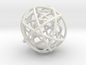 Woven Globe Pendant in White Natural Versatile Plastic