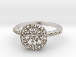 Cushion Engagement Ring in Rhodium Plated Brass