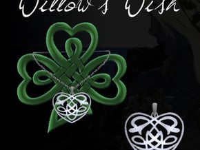 Celtic Heart Pendant in Polished Bronzed Silver Steel